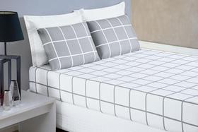 Jogo Lençol Austin Solteiro 2 Peças Micropercal 200f Cinza