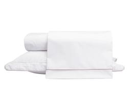 Jogo Lençol Basics em Vivo Branco e Rosê 200 Fios King Size