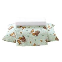 Jogo Lencol Berco Algodao 3 Pecas Priori Estamapdo Raposa