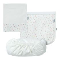 Jogo Lençol Berço Americano 3Pçs Lovely Day Off Whitte - Hug