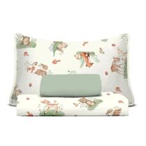 Jogo Lençol Berço Bebe Malha Algodão Egipcio Soft Bambi Bege