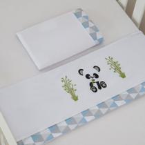 Jogo Lençol Bordado para Berço Americano de Bebê 3 peças