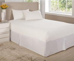 Jogo Lençol Cama Casal Padrão 3 Peçs Algodão Percal 150 Fios Cor:Branco