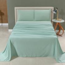 Jogo Lençol Cama Casal Queen 4 Peças Malha 100% Algodão Liso Luxo Macio Elástico Toda Volta