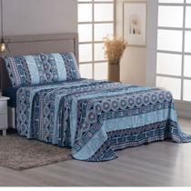 Jogo Lençol Cama King 4 peças 100% Algodão Malha Penteada