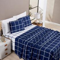Jogo Lençol Cama King 4 Peças Micropercal 200 Fios Austin
