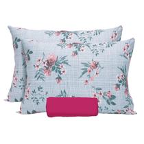 Jogo Lençol Cama Queen 100% Algodão Roma C/ Elástico Florido