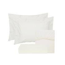 Jogo Lençol CASAL 200F Algodao Egipcio Fronhas Off White 4un