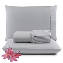 Jogo Lençol Casal 3 Peças Ponto Palito 400 Fios Micropercal