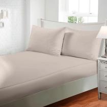 Jogo Lençol Casal 4 Peças Toque De Seda Liso Luxo Percal 300