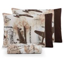 Jogo Lençol Casal Box 3 Peças -percal 180 Fios 100% Algodão Estampa AVIÃO Jogo Lençol Casal Box 3 Peças -percal 180 Fios 100% Algodão Estampa AVIÃO