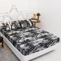 Jogo Lençol Casal Estampado Elástico Malha 100% Algodão