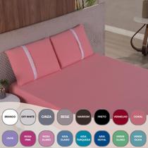 Jogo Lençol Casal Liso Elástico Malha 100% Algodão Jogo Lençol Casal Liso Elástico Malha 100% Algodão