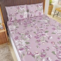 Jogo Lençol Casal Percal 400 Fios 3 Peças Estampado E Macio