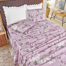 Jogo Lençol Casal Percal 400 Fios 4 Pçs Estampado E Macio