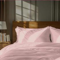 Jogo Lençol Casal Percal 400 Fios Extra Macio Imbati Rosa