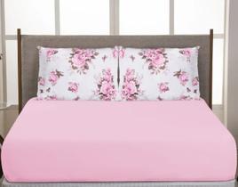 Jogo Lençol Casal Queen 3 Peças Box 200 Fios Toque Macio Rosas Rosa Jogo Lençol Casal Queen 3 Peças Box 200 Fios Toque Macio Rosas Rosa