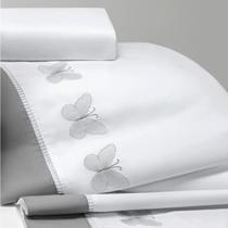 Jogo Lençol Casal Queen Butterfly 4 Pç Algodao Fios 200