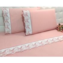 Jogo Lençol Casal Richilieu 4 Peças 100% Algodão 200 Fios