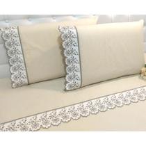 Jogo Lençol Casal Richilieu 4 Peças 100% Algodão 200 Fios