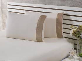 Jogo Lençol Casal Viúva 2,03mx1,20mx30cm 3 Peças 180 Fios 100 Algodão Barrado Cáqui Jogo Lençol Casal Viúva 2,03mx1,20mx30cm 3 Peças 180 Fios 100 Algodão Barrado Cáqui