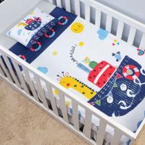 Jogo Lençol de Berço Americano 2 Peças Cama Infantil Bebês Estampado Infantil Divertidos