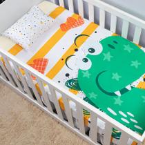 Jogo Lençol de Berço Americano 2 Peças Percal 200 FIos Infantil Bebês Estampado Menino Menina