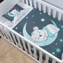 Jogo Lençol de Berço Americano 2 Peças Percal 200 FIos Infantil Bebês Estampado Menino Menina