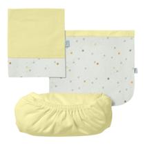 Jogo Lençol de Berço Americano 3Pçs Little Baby Amarelo -Hug Jogo Lençol de Berço Americano 3Pçs Little Baby Amarelo -Hug