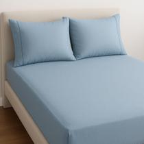 Jogo Lençol de cama Queen 400 Fios 3 Peças algodao com elastico