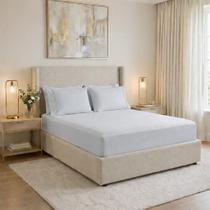 Jogo Lençol de cama Queen 400 Fios 3 Peças algodao com elastico - Rafaloro