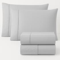 jogo Lençol de cama Queen 400 Fios 4 Peças 100% algodao com elastico