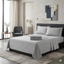 jogo Lençol de cama Queen 400 Fios 4 Peças 100% algodao com elastico