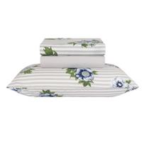 Jogo Lençol Duplo Estampado Microfibra Cama Casal Cor:Greta-Florido