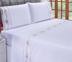 Jogo lençol Fluence quarto casal Padrão bordado 4 peças 2fronha