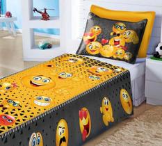 Jogo Lençol + Fronha Infantil Emoji- IMPAKTO VISUAL Jogo Lençol + Fronha Infantil Emoji- IMPAKTO VISUAL