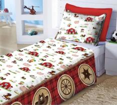 Jogo Lençol + Fronha Infantil Fazendinha