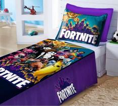 Jogo Lençol + Fronha Quarto Infantil Fortnite Jogo Lençol + Fronha Quarto Infantil Fortnite