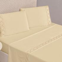 Jogo lençol infinity casal padrão 4pçs micropercal 300 fios palha