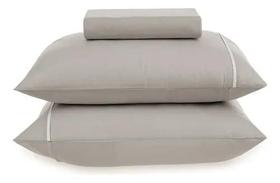 Jogo Lençol Karsten Noah 100% Algodão Toque Macio Tamanho:SolteiroCor:Prata/Branco Jogo Lençol Karsten Noah 100% Algodão Toque Macio Tamanho:SolteiroCor:Prata/Branco