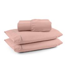 Jogo Lençol King 400 Fios 3 Peças Ponto Palito Com Elástico Ideal Para Cama Box