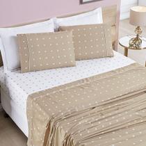 Jogo lençol King Balls Micropercal 200Fios 4pç 100% Poliéster - Cáqui
