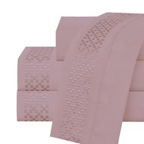 Jogo Lençol King Elegance Bordado 4pç 100% Poliéster - Malva Jogo Lençol King Elegance Bordado 4pç 100% Poliéster - Malva