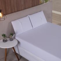 Jogo Lençol King Liso Elástico Malha 100% Algodão Cor:Branco