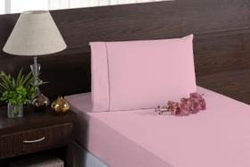 Jogo Lençol Macio Solteiro 100% Algodão Com Elástico Rosa Jogo Lençol Macio Solteiro 100% Algodão Com Elástico Rosa