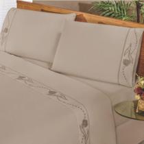Jogo Lençol Padrão Imperio 4 Peças Percal 180 Fios - Cáqui