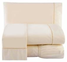 Jogo Lençol Percal 200 Fios Ponto Palito Cama Queen 4pçs Palha Jogo Lençol Percal 200 Fios Ponto Palito Cama Queen 4pçs Palha