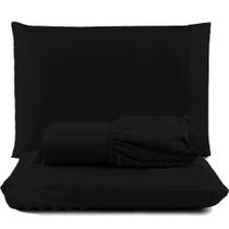 Jogo Lençol Pratik Peletizado Queen 3 Peças Barato - Preto Jogo Lençol Pratik Peletizado Queen 3 Peças Barato - Preto