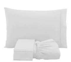 Jogo Lençol Queen 3 Peças 180 Fios Ponto Palito 100% Algodão