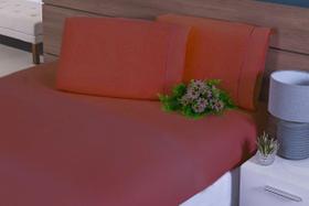 Jogo Lençol Queen 3Peças 40Cm Altura 100% Algodão Terracota Jogo Lençol Queen 3Peças 40Cm Altura 100% Algodão Terracota